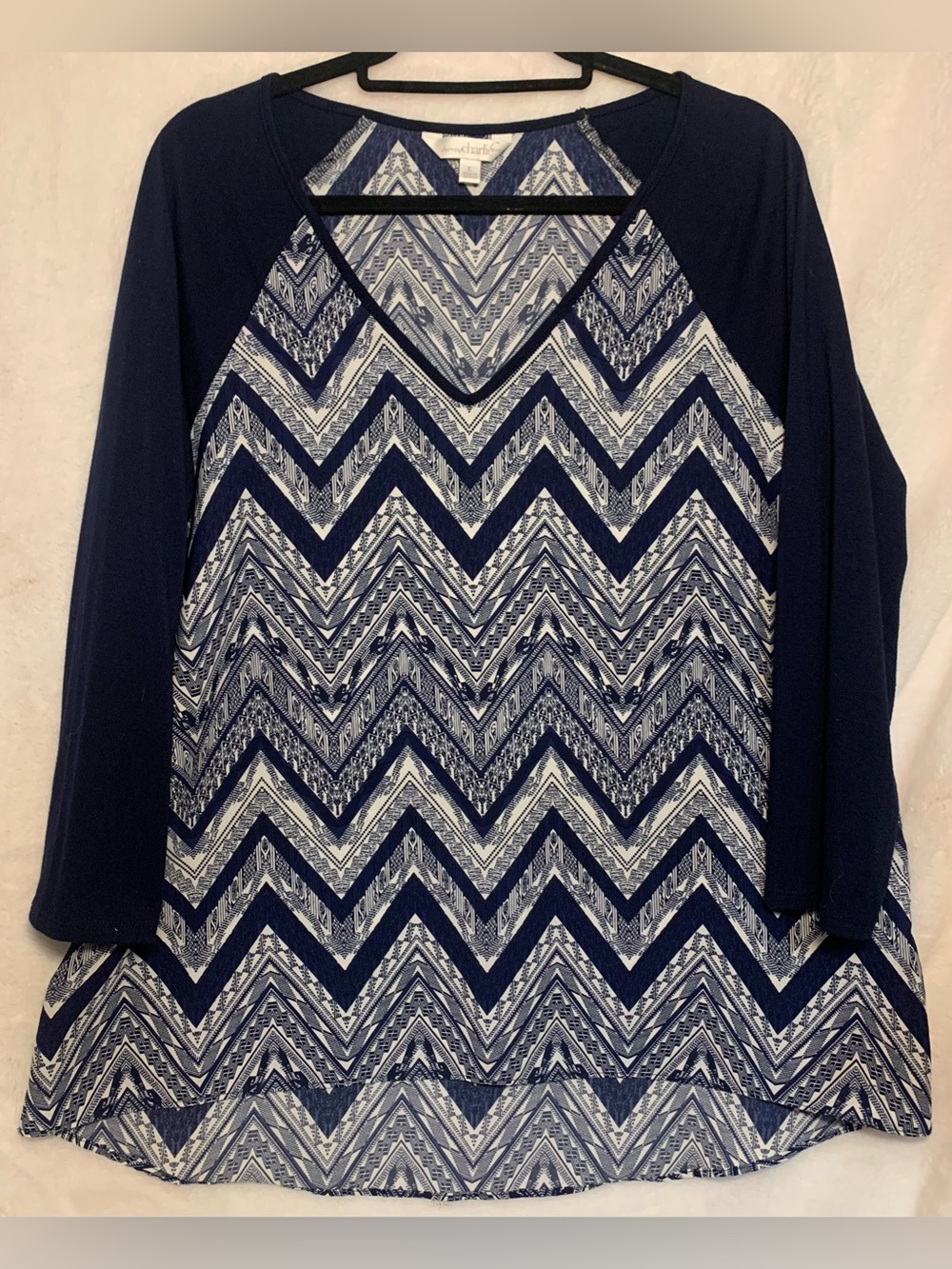 Charming Charlie Chevron V-Neck Top